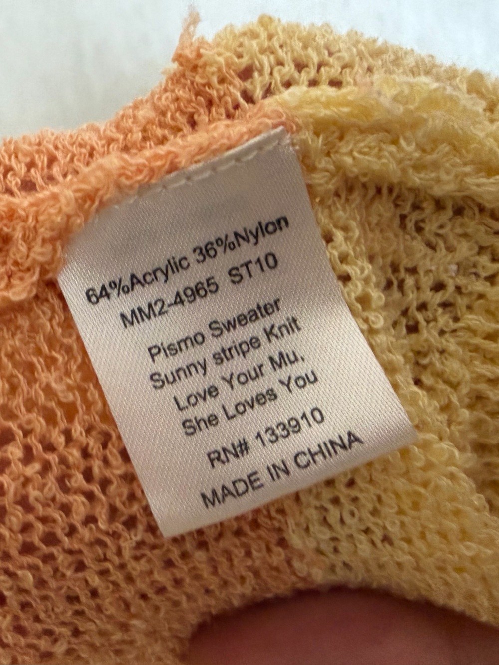 Show Me Your MuMu Pastel Colorblock Crewneck Sweater - Yellow, Pink, Orange, Tan - Picture 8 of 8